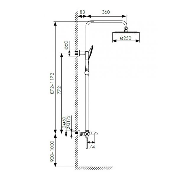 Душевая стойка Kaiser Nove 06182 - 1