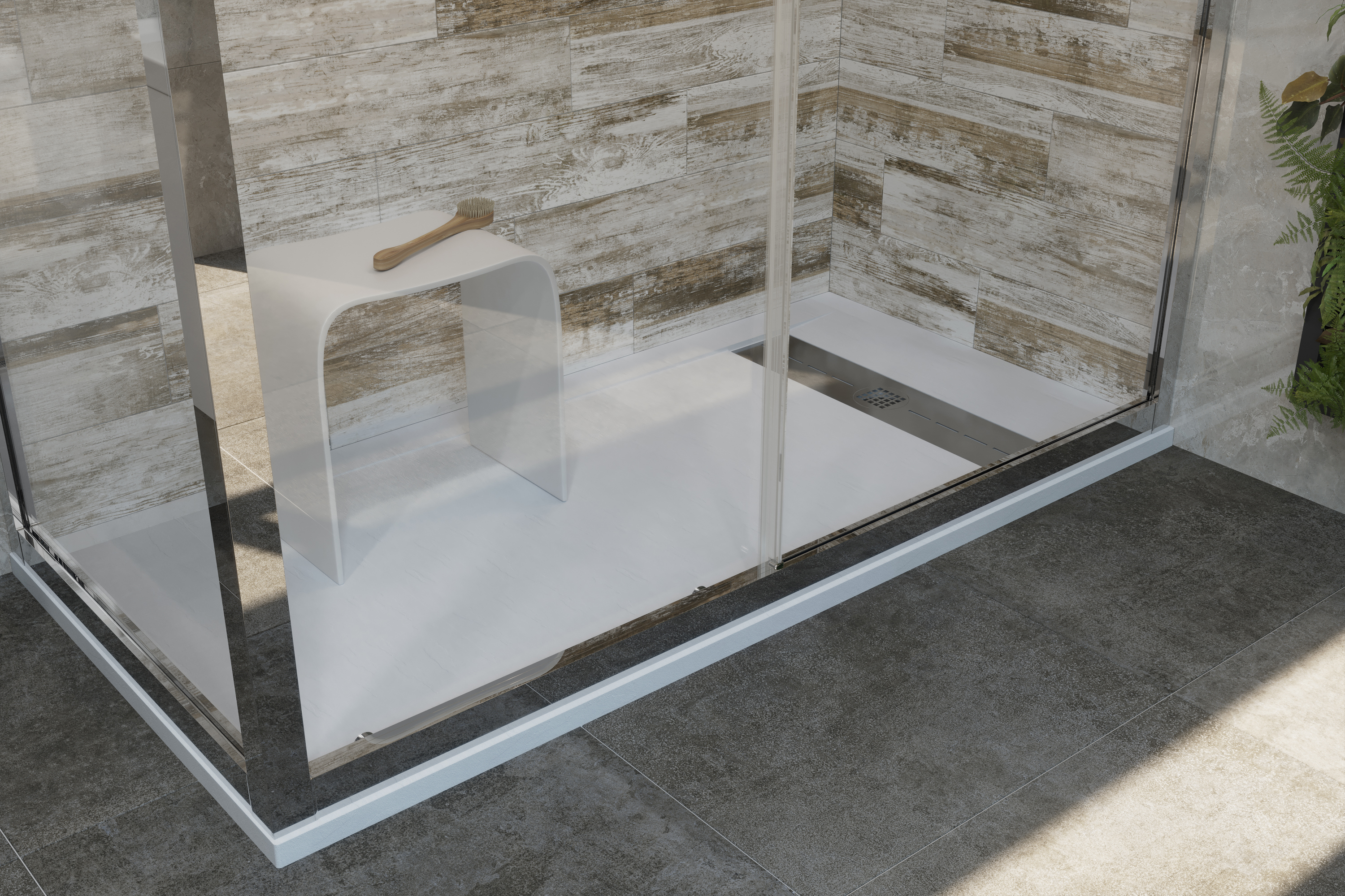 Поддон для душа STWORKI Эстерсунд 160x80 белый камень, с сифоном 440682 - 1