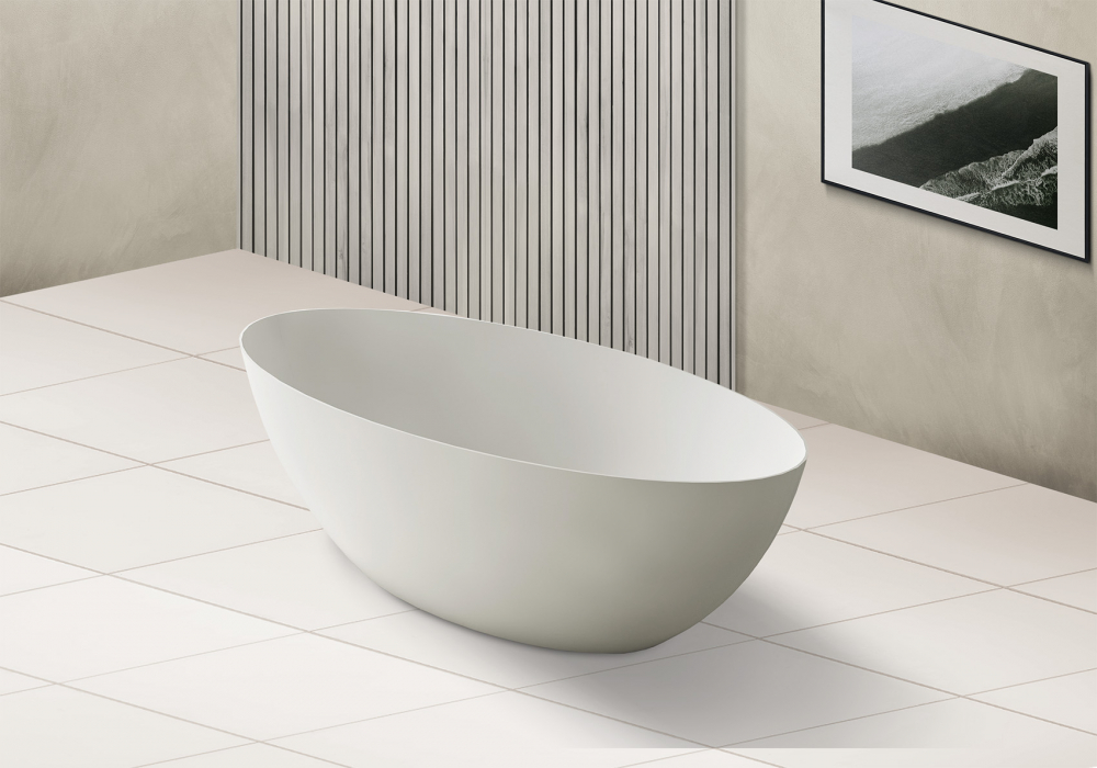 Ванна из искусственного камня Abber Stein 180х85 белый матовый AS9625-1.8 - 2