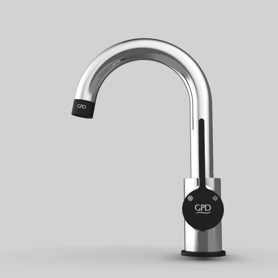 Смеситель для раковины GPD Gildo хром - черный матовый MTL165-K-S - 2