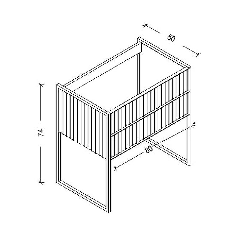 Тумба под раковину чашу Boheme Armadi Art Monaco 80 бежевый глянец - хром 867-080-CPCR - 2