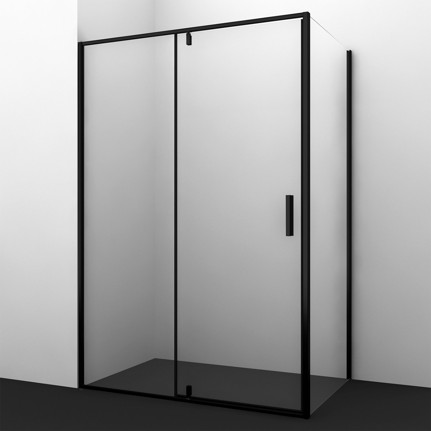 Душевой уголок Wasserkraft Elbe 100x80 профиль черный стекло прозрачное 74P17 - 0