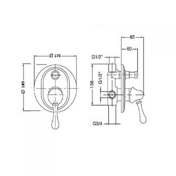 Смеситель для душа Magliezza LUCE хром  50145-cr - 1