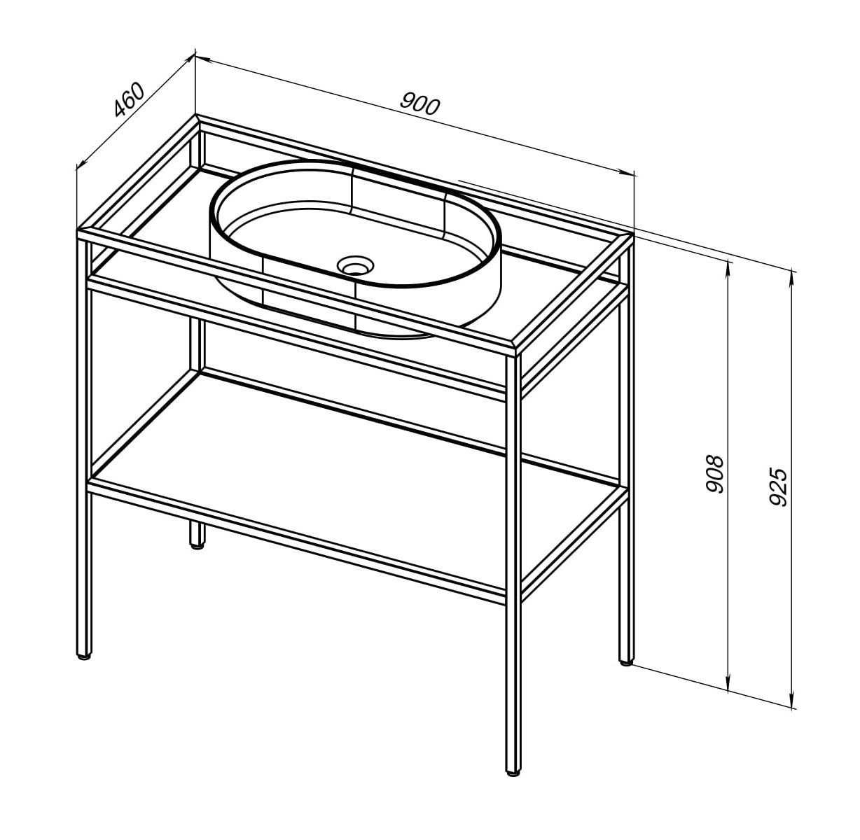1.33004.60 LIBERTY Консоль 90 напольная, медь браш (274345) - 1