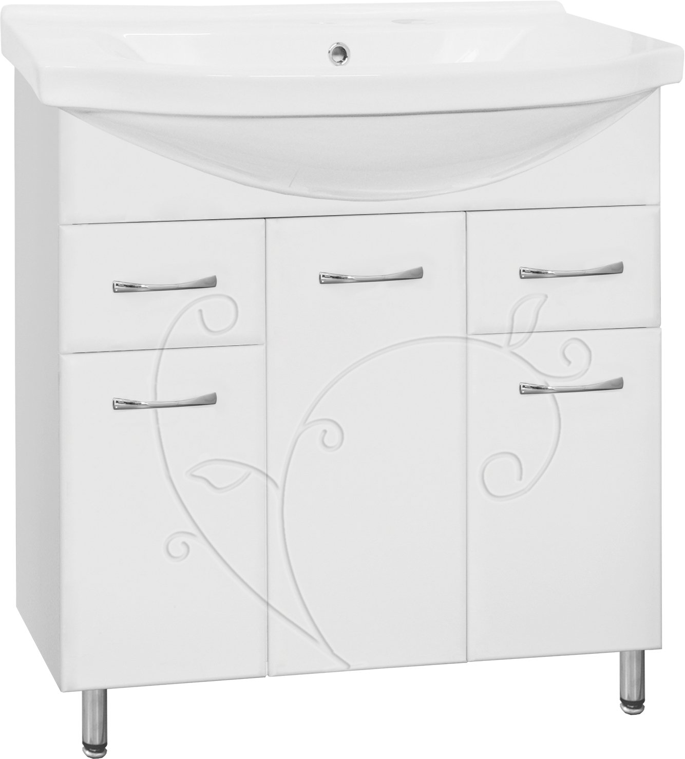 Тумба с раковиной Style Line Эко Фьюжн №26 80 белая - 5