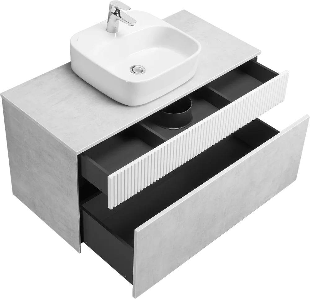 Комплект мебели Aquaton Марбл 100 белый-серый - 2