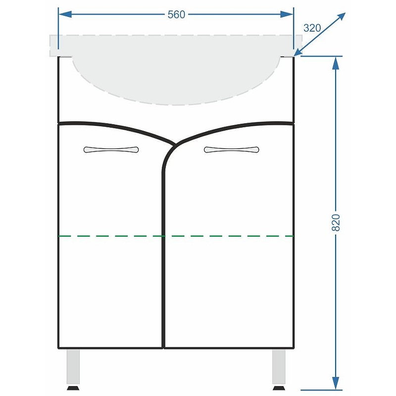 Тумба под раковину Stella Polar Волна Балтика 60 белый SP-00000052 - 2