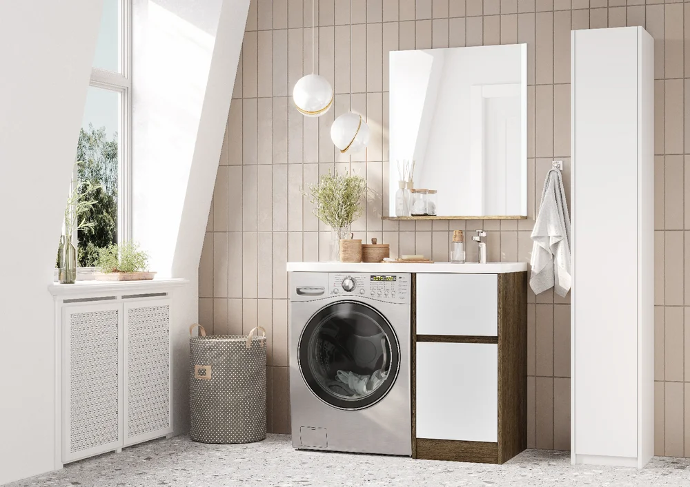 Тумба с раковиной Aquaton Лондри 40 темное дерево-белый 1A2670K2LHDY0 - 5