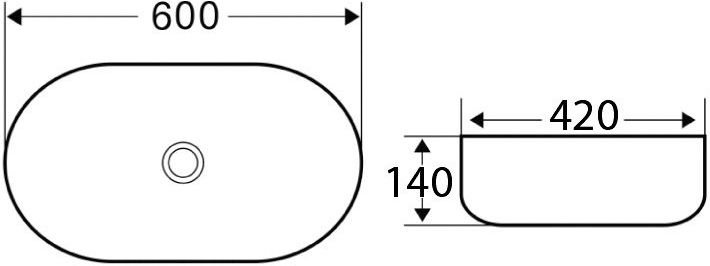 Раковина накладная BelBagno 60 белый  BB1084 - 2