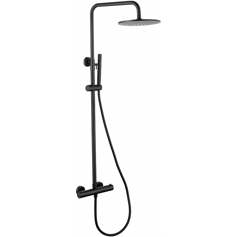 Душевая стойка Abber Wasser Kreis с термостатом черная матовая AF8160B - 0