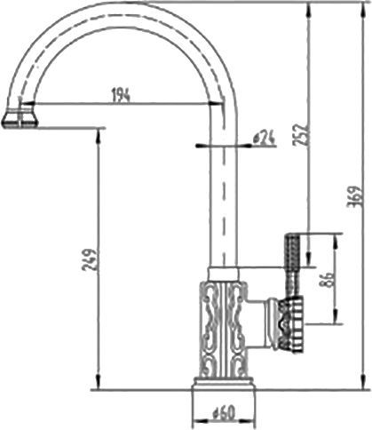 Смеситель Zorg Antic A 108K-BR для кухонной мойки - 1