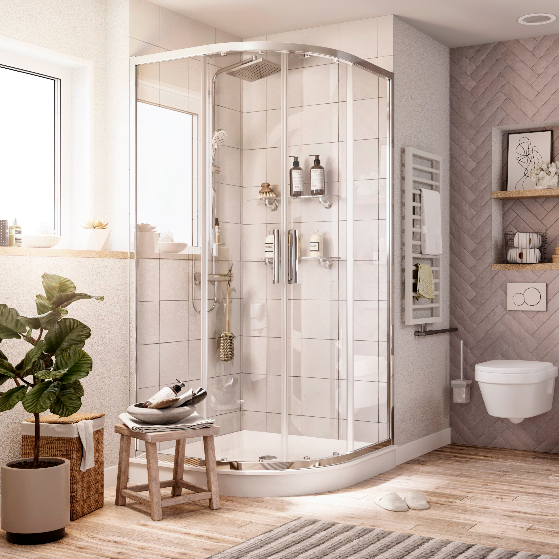 Душевой уголок STWORKI Хельсинки DE018RL120120200 120x120 см профиль хром глянец 3GW172TTKK000 - 0