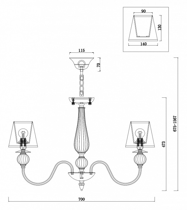 Подвесная люстра Freya Inessa FR2685PL-07BZ - 4
