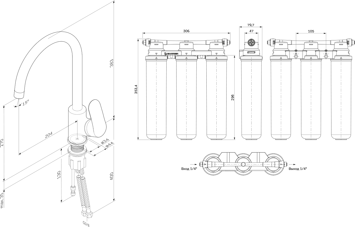 Смеситель AM.PM Like F8007S00 - 7