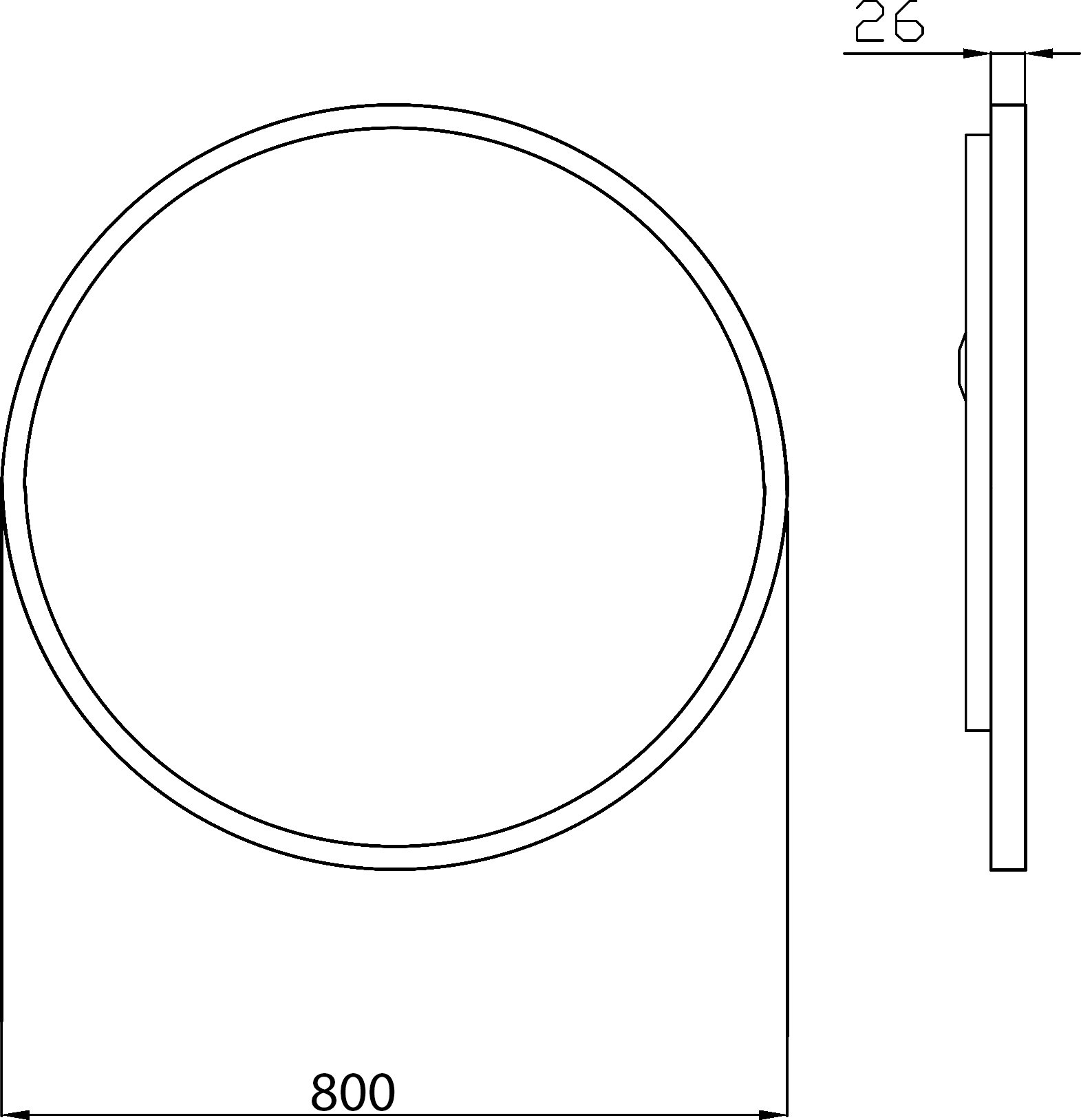 Зеркало Armadi Art Vallessi 80 см с подсветкой 545/2 - 3