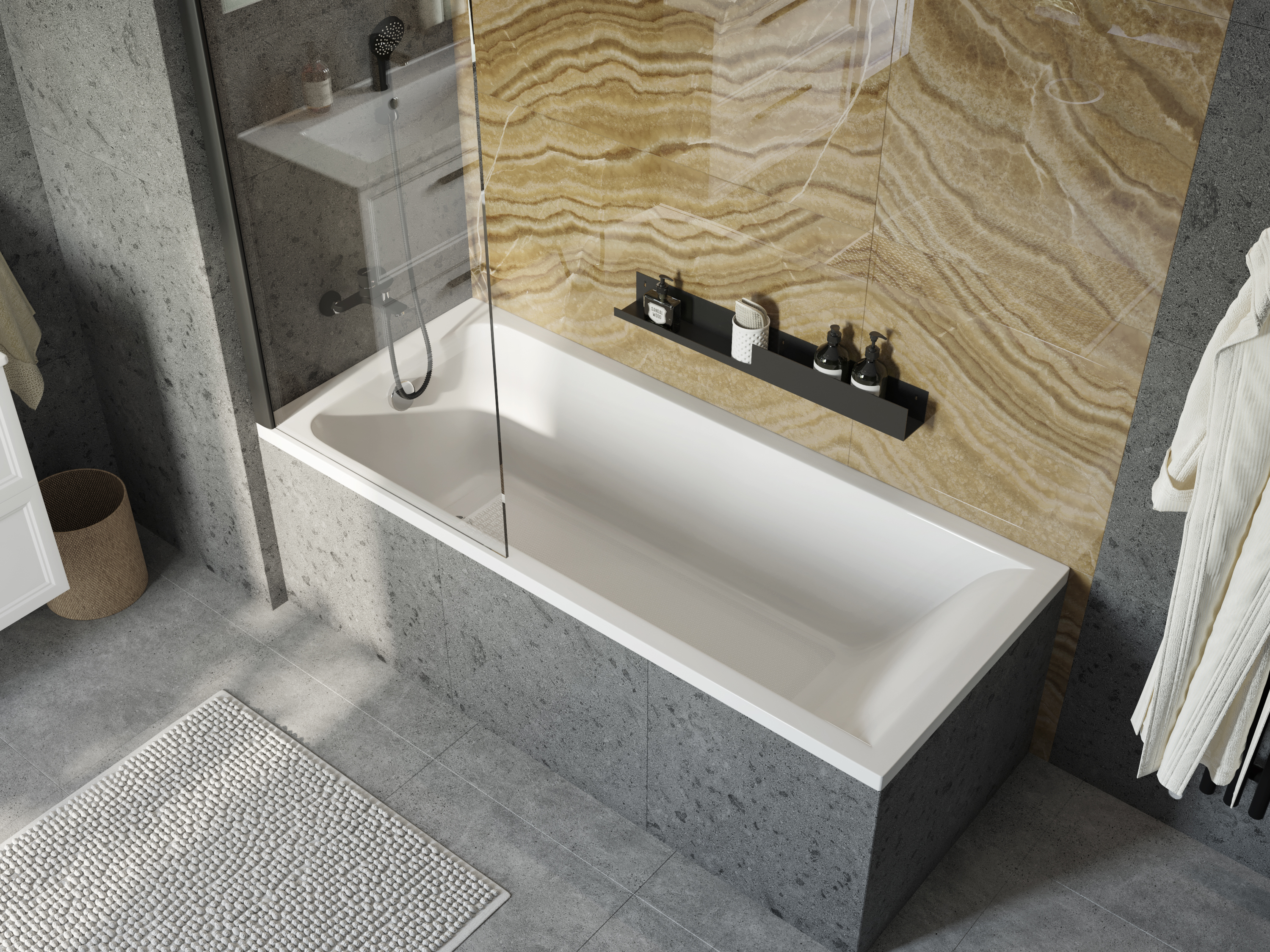 Акриловая ванна STWORKI Стокгольм 175x75 с каркасом, прямоугольная, российская, пристенная, встраиваемая 270047 - 4