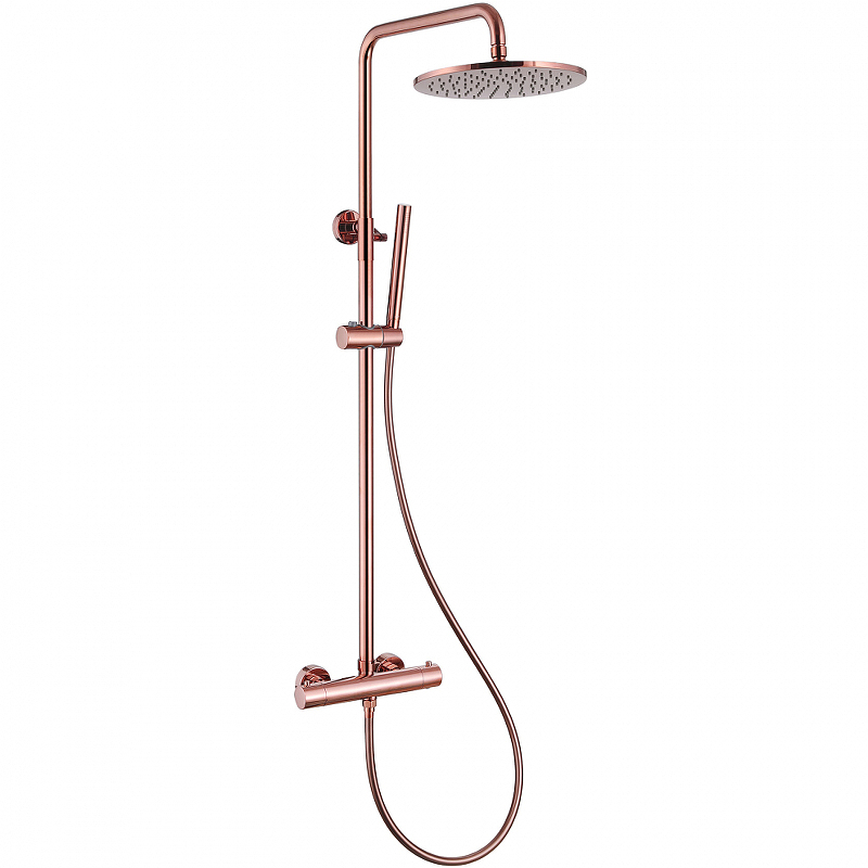 Душевая стойка Abber Wasser Kreis с термостатом розовое золото AF8160RG - 0