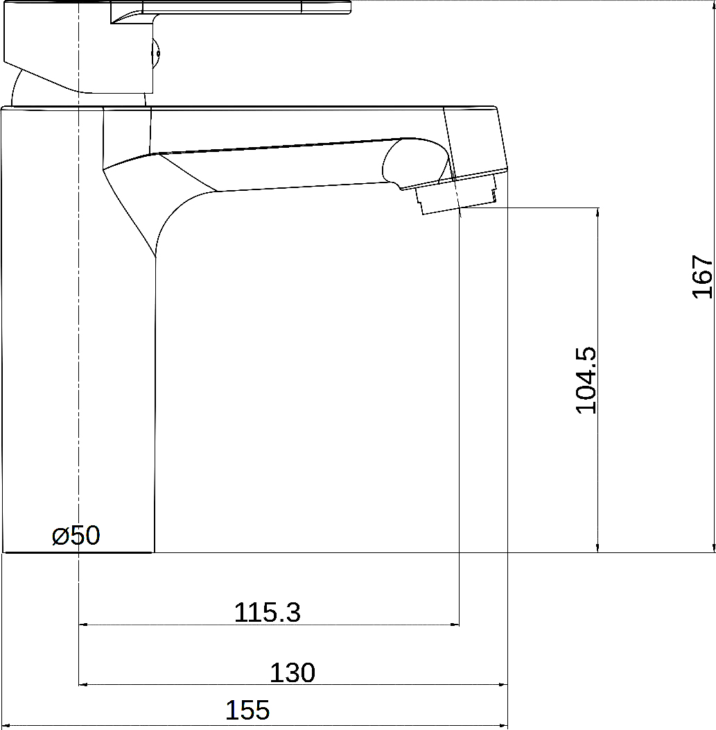 Смеситель для раковины DIWO Ярославль YAR-01b черный матовый - 9
