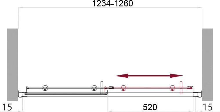 Душевая дверь в нишу BelBagno Uno BF 1 125 P Cr UNO-BF-1-125-P-Cr - 5