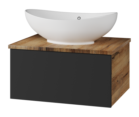 Тумба под раковину Misty Ива 60 темное дерево - черный П-Ива-01060-481Я - 0