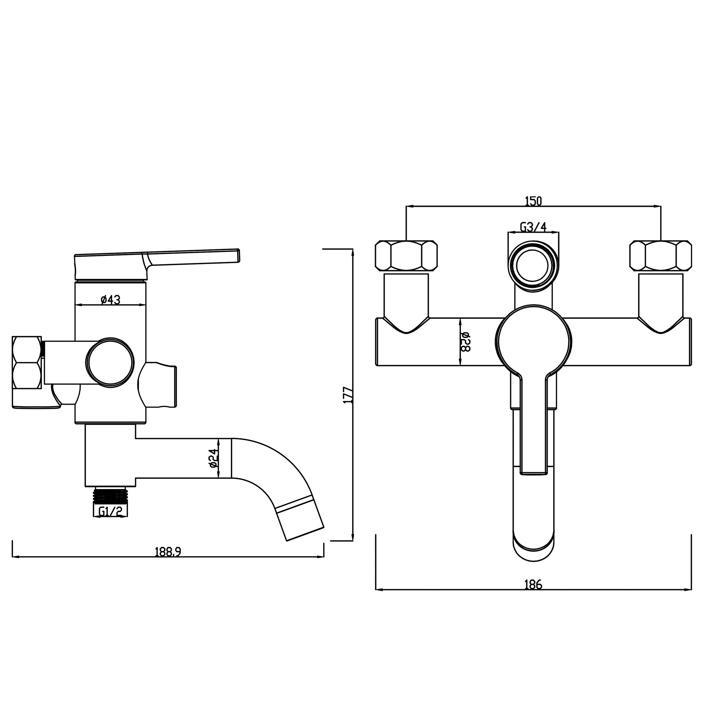 Swedbe Hermes Семейный душ с верх.подкл.и со смесит.с поворот.изливом, цвет: черный 5132B - 9