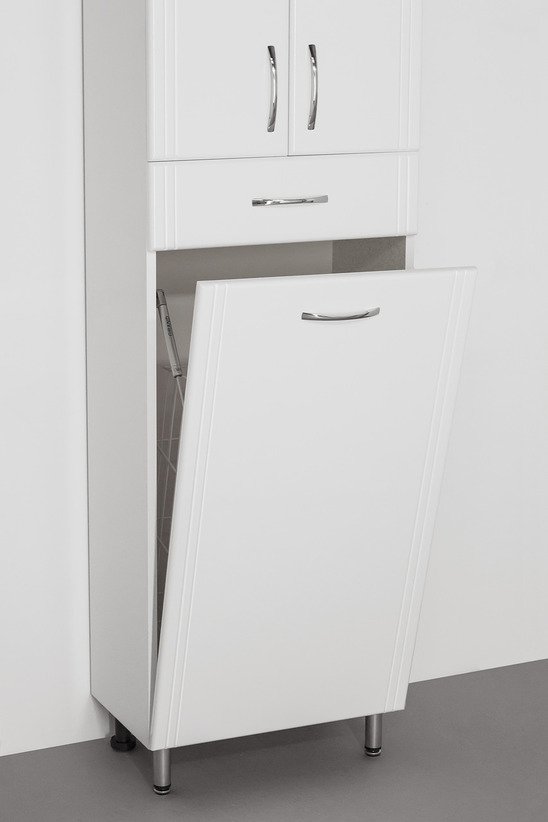 Шкаф-пенал Style Line Эко Стандарт 48 с бельевой корзиной, белый ЛС-00000249 - 2