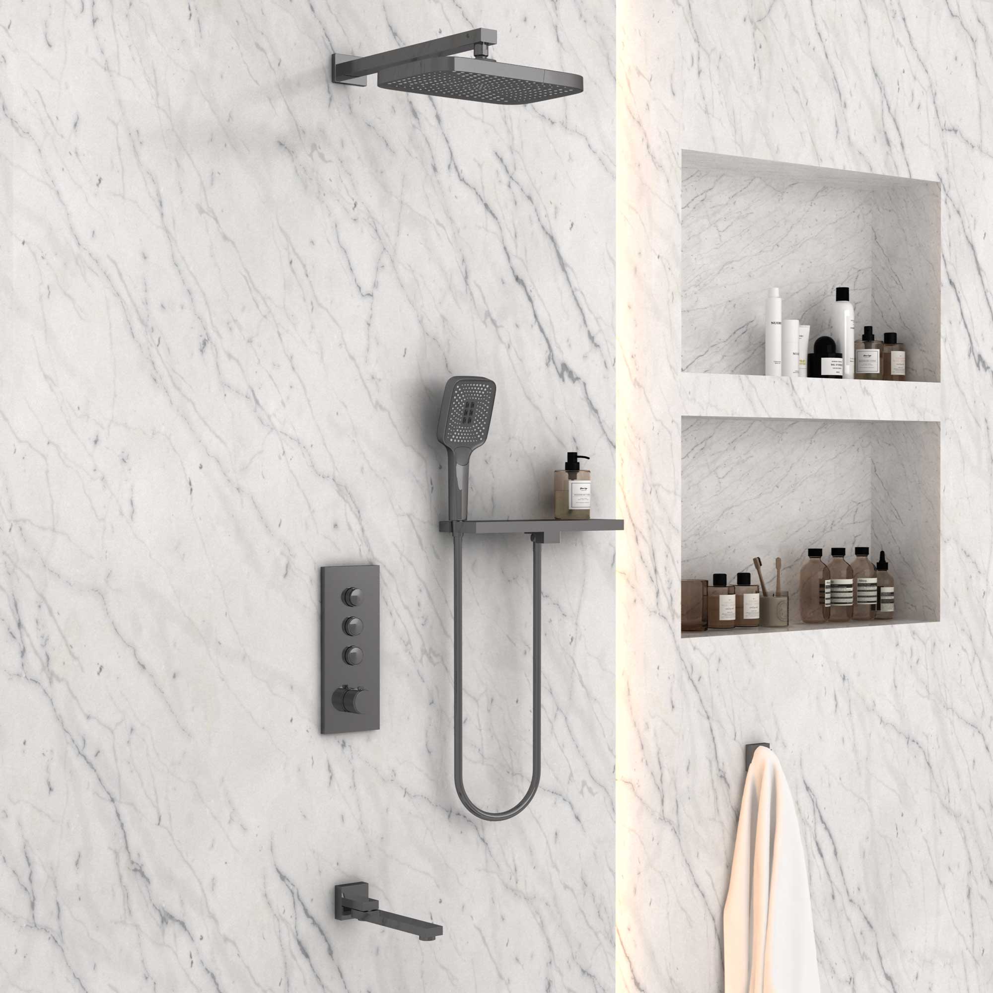 Душевой комплект Vincea с термостатом сталь VSFW-431T1RGM - 2