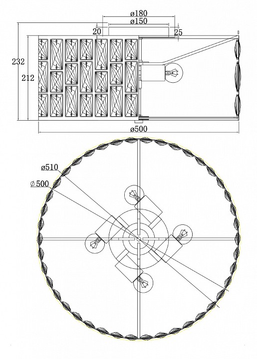 Потолочный светильник Maytoni Gelid MOD184PL-04CH - 2