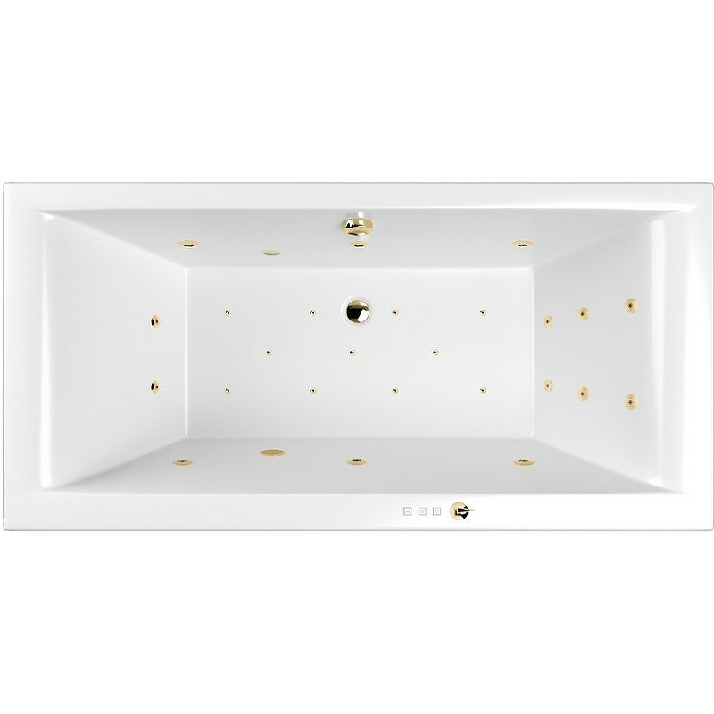 Ванна акриловая WHITECROSS Savia Duo Ultra 170x80 с гидромассажем белый - золото 0103.170080.100.ULTRA.GL - 0