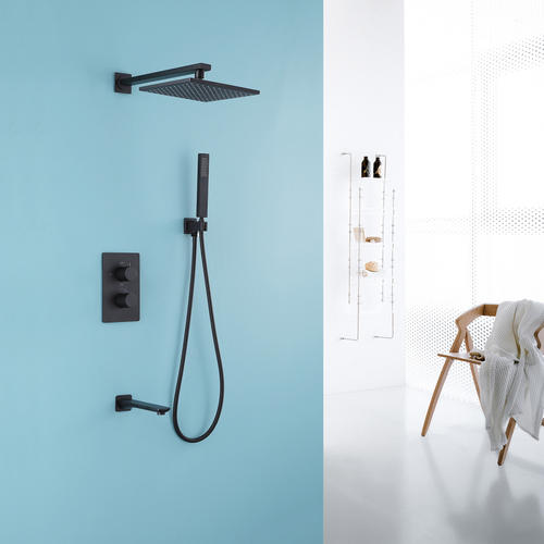 Душевая система Abber Weiss Insel черный, матовый  AF8050B - 1