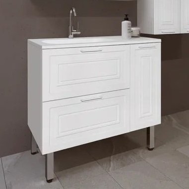 Тумба для комплекта Style Line Альба 90 Люкс L, с бельевой корзиной ЛС-000010052 - 0