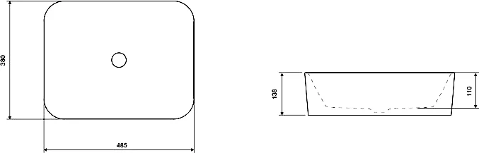 Раковина накладная Excellent Forka 48 белый CEAC.3401.475.WH - 4