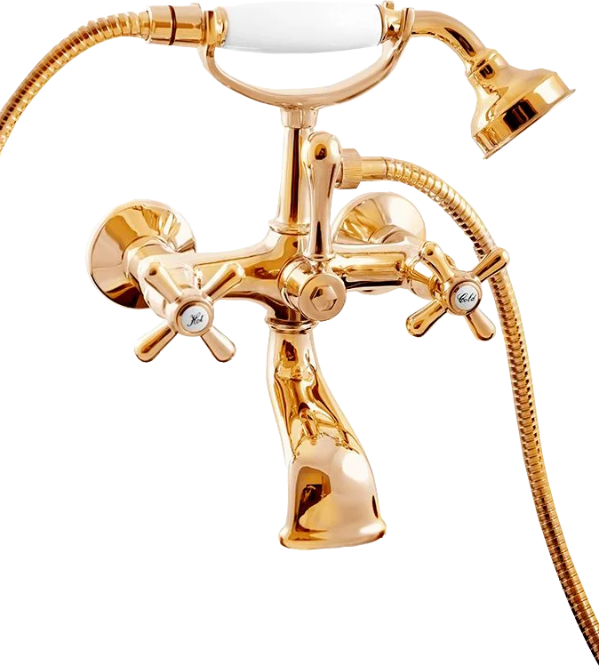 Смеситель для ванны с душем Rav Slezak Morava retro золото MK159.5/2Z - 0
