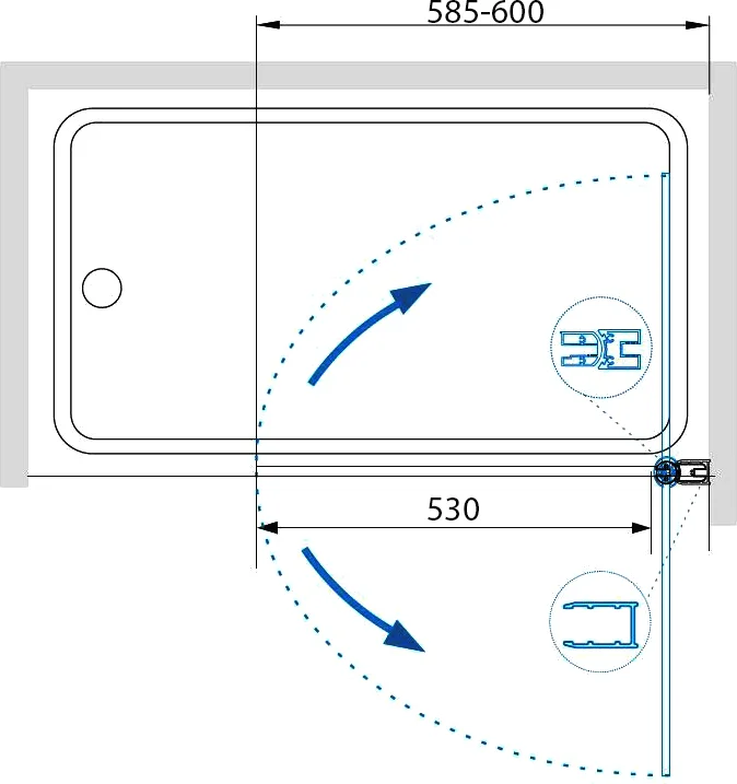Шторка на ванну RGW Screens SC-109B 60x150 профиль черный стекло прозрачное 351100906-14 - 5