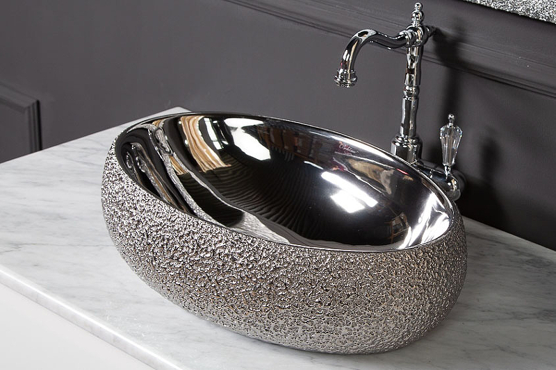 Раковина накладная Armadi Art NeoArt 48 серебро 861 - 1