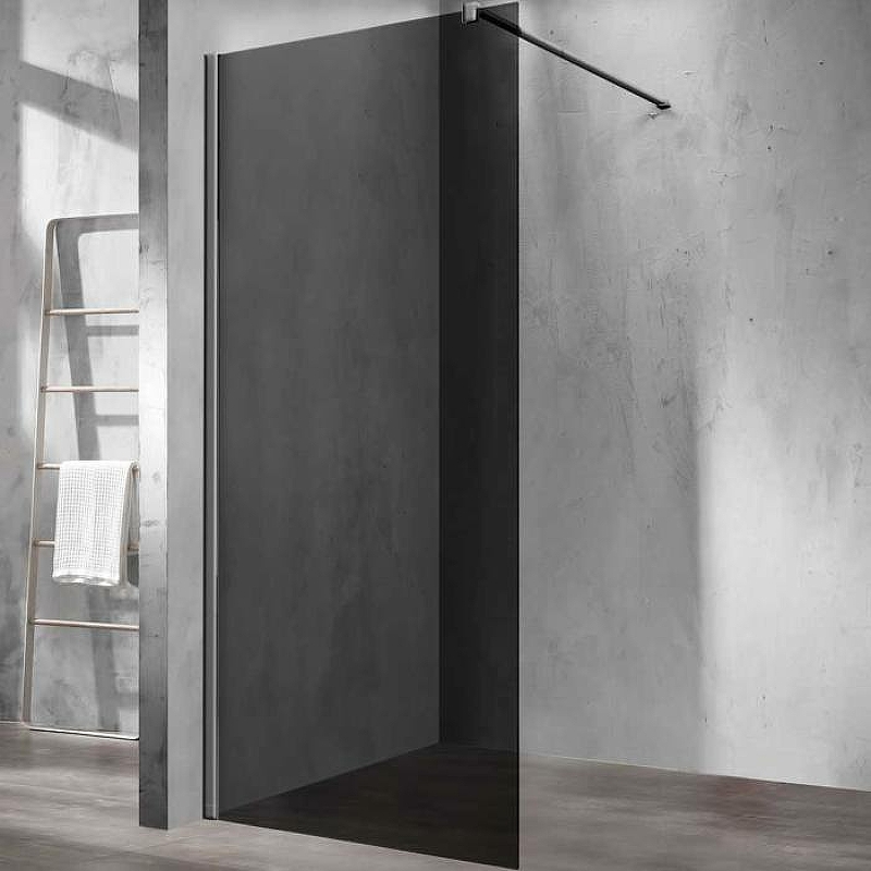 Душевая перегородка Vincea Walk-In 90х200 вороненая сталь стекло тонированное VSW-1H900CGGM - 0