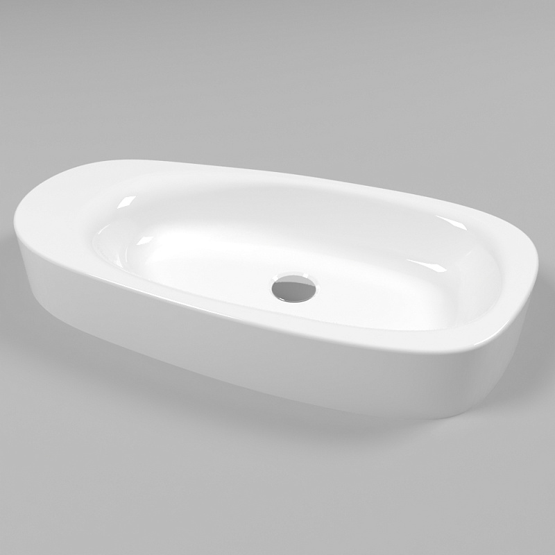 Раковина накладная Whitecross Moonstone F 70х35 белая глянцевая 0732.070035.100 - 0