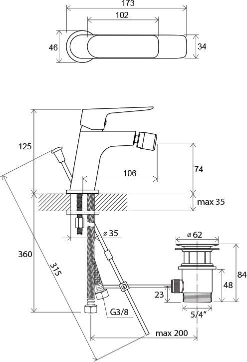 Смеситель для биде Ravak Classic хром  X070082 - 1