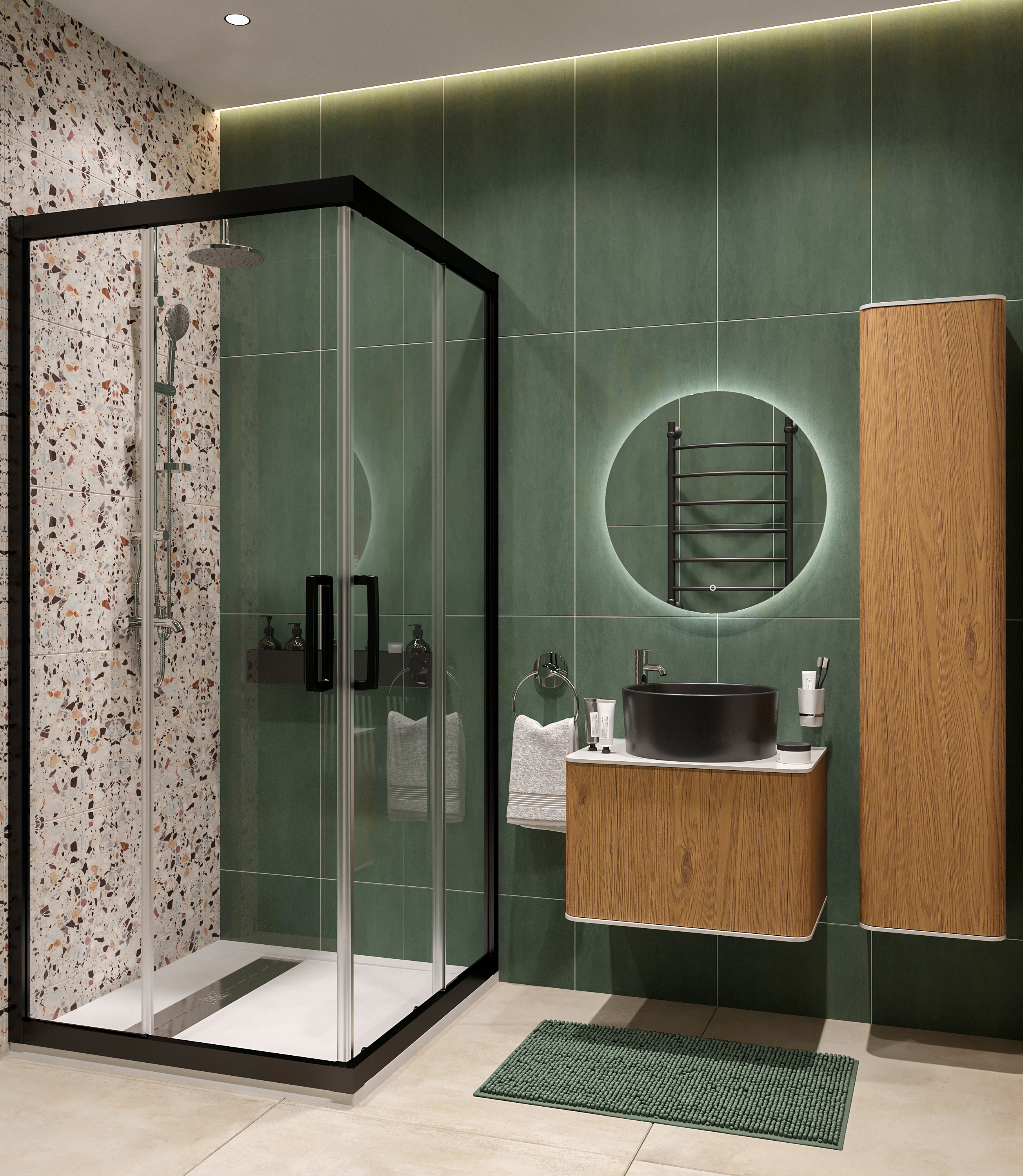 Тумба с раковиной STWORKI Ноттвиль 60 дуб верона, с отверстием под смеситель, BOCCHI Vessel черная 548163 - 3