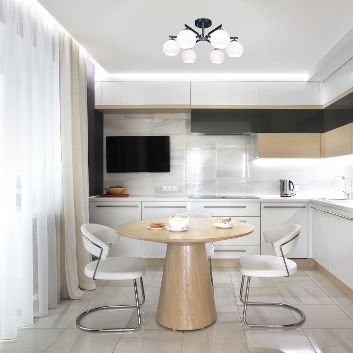 Люстра на штанге Eurosvet Blasco 30145/6 хром/венге - 1