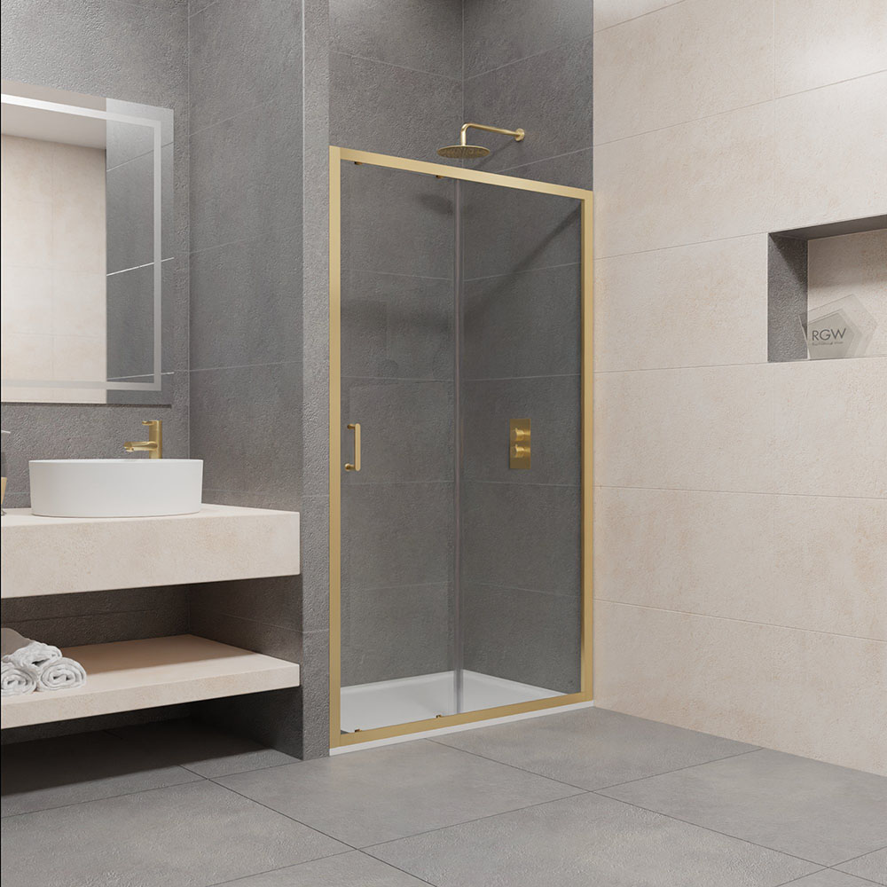 Душевая дверь 120*195 RGW PA-14 G Золото/Прозрачное/6 мм (118-122) (EasyClean) 41081412-16 - 0