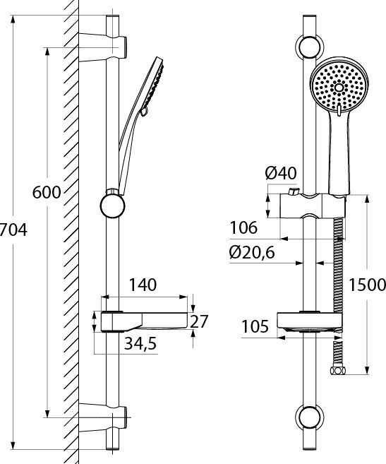 Душевой гарнитур Iddis Cuba  CUB3F00i16 - 1