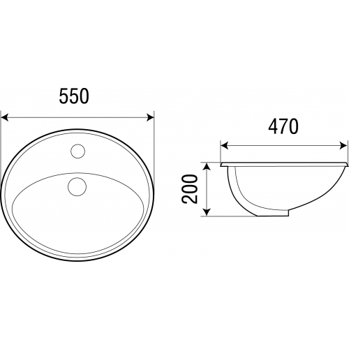 Раковина встраиваемая Weltwasser WW DEILBACH 6002 55 белый  10000003888 - 1