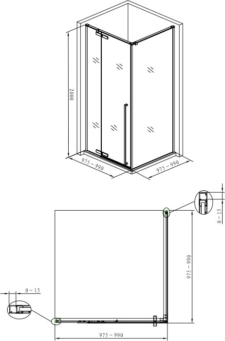 Душевой уголок Allen Brau Fantasy 3.11002-00 100х100 - 9