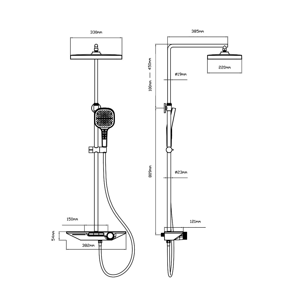 Душевая стойка Vincea хром VSFS-411CH - 1