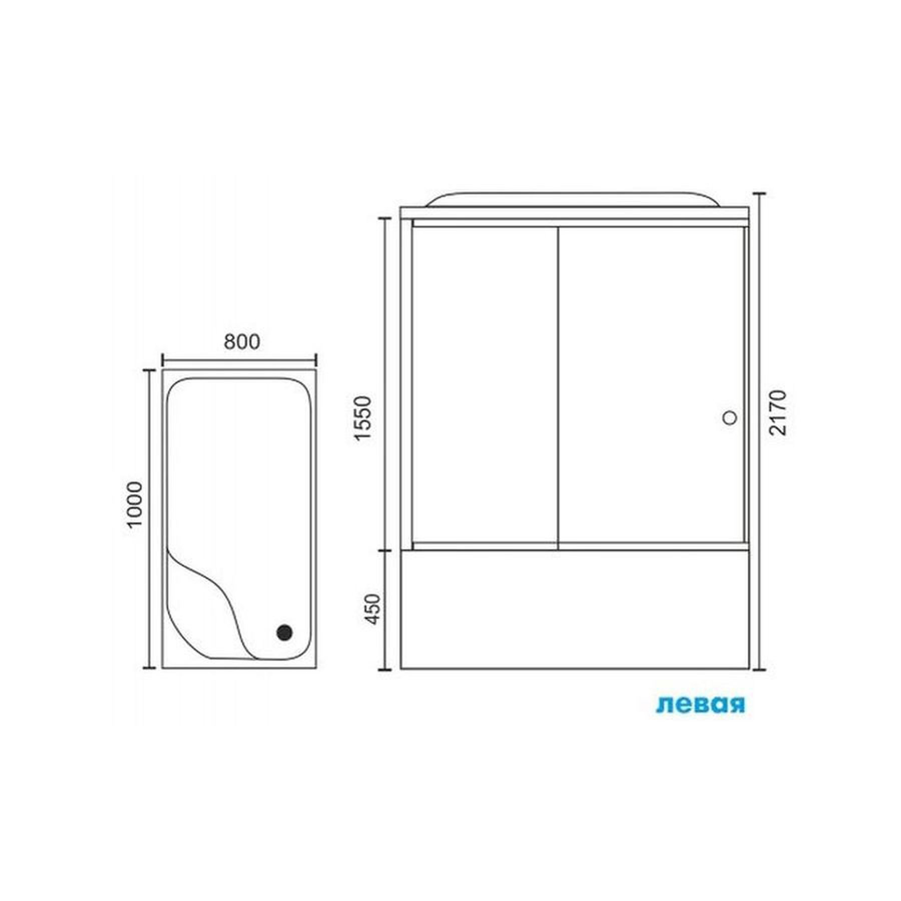 Душевая кабина Royal Bath 120х80 L профиль хром стекло матовое с гидромассажем RB8120BP2-M-CH-L - 2