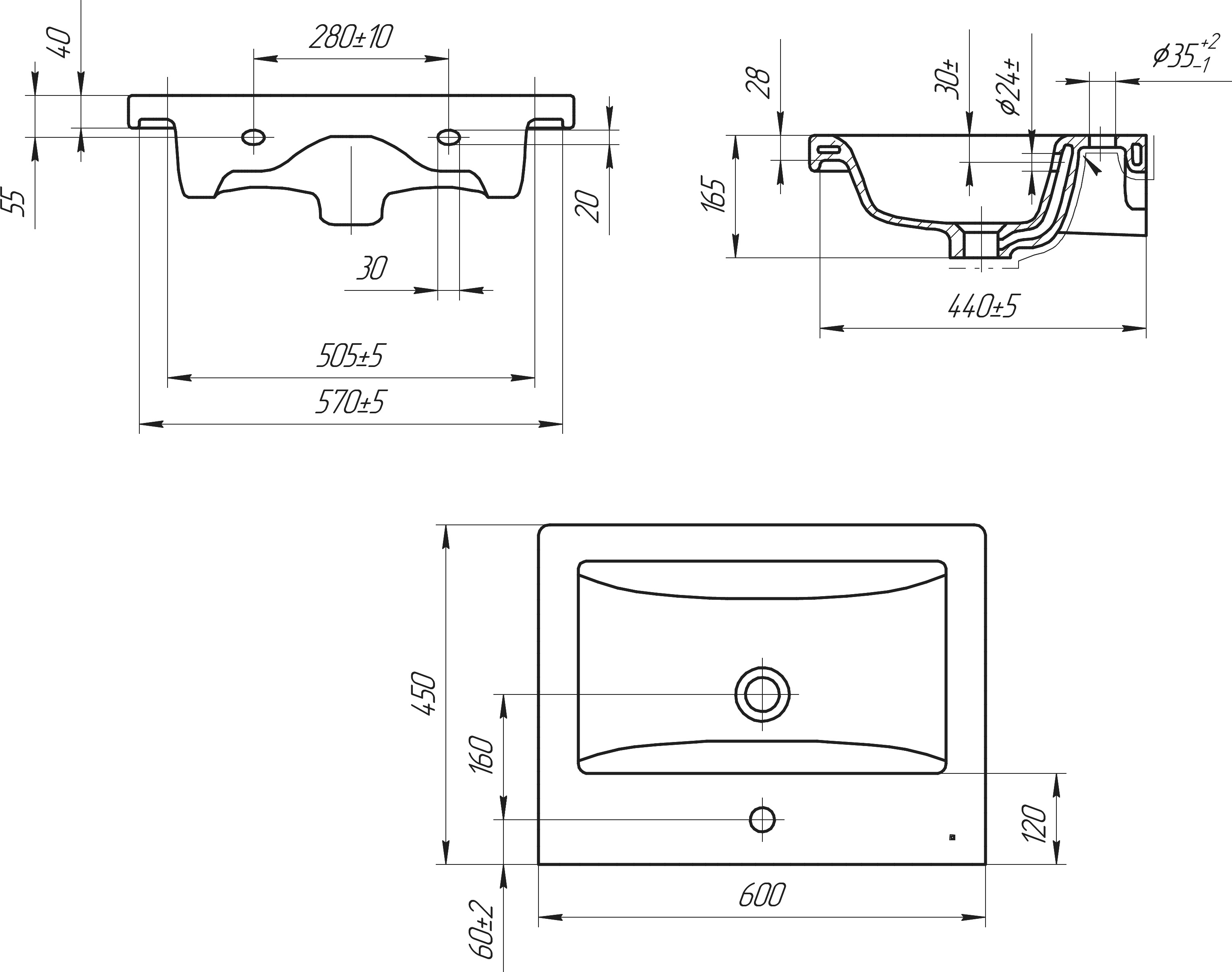 Тумба с раковиной STWORKI Копенгаген 60 белая 467211 - 6
