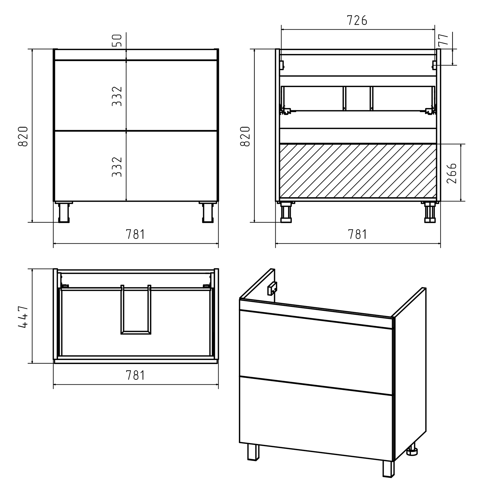 Комплект мебели Misty Атлантик 80 белый - 8