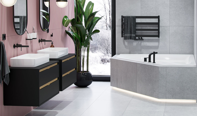 Тумба под накладную раковину Excellent Tuto 80 черный матовый - светлое дерево  MLEX.0104.800.BKBL - 3