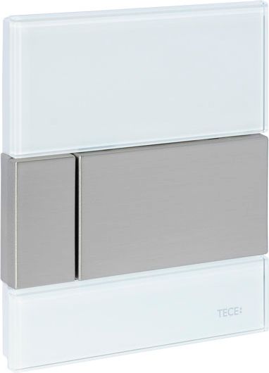 Кнопка смыва TECE Square Urinal 9242801 белое стекло, кнопка сатин - 1